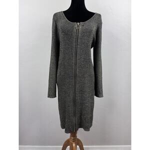 Women's Full Zip Gold Metallic Sweater Dress 3xl Holiday Y2k 90's